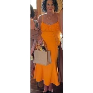 Likely Vibrant Orange Midi Dress